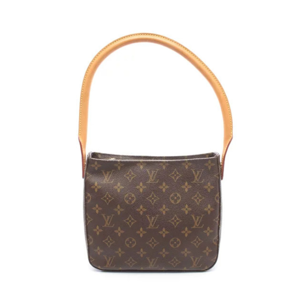 Louis Vuitton Looping Shoulder Bag Canvas Leather Monogram Brown